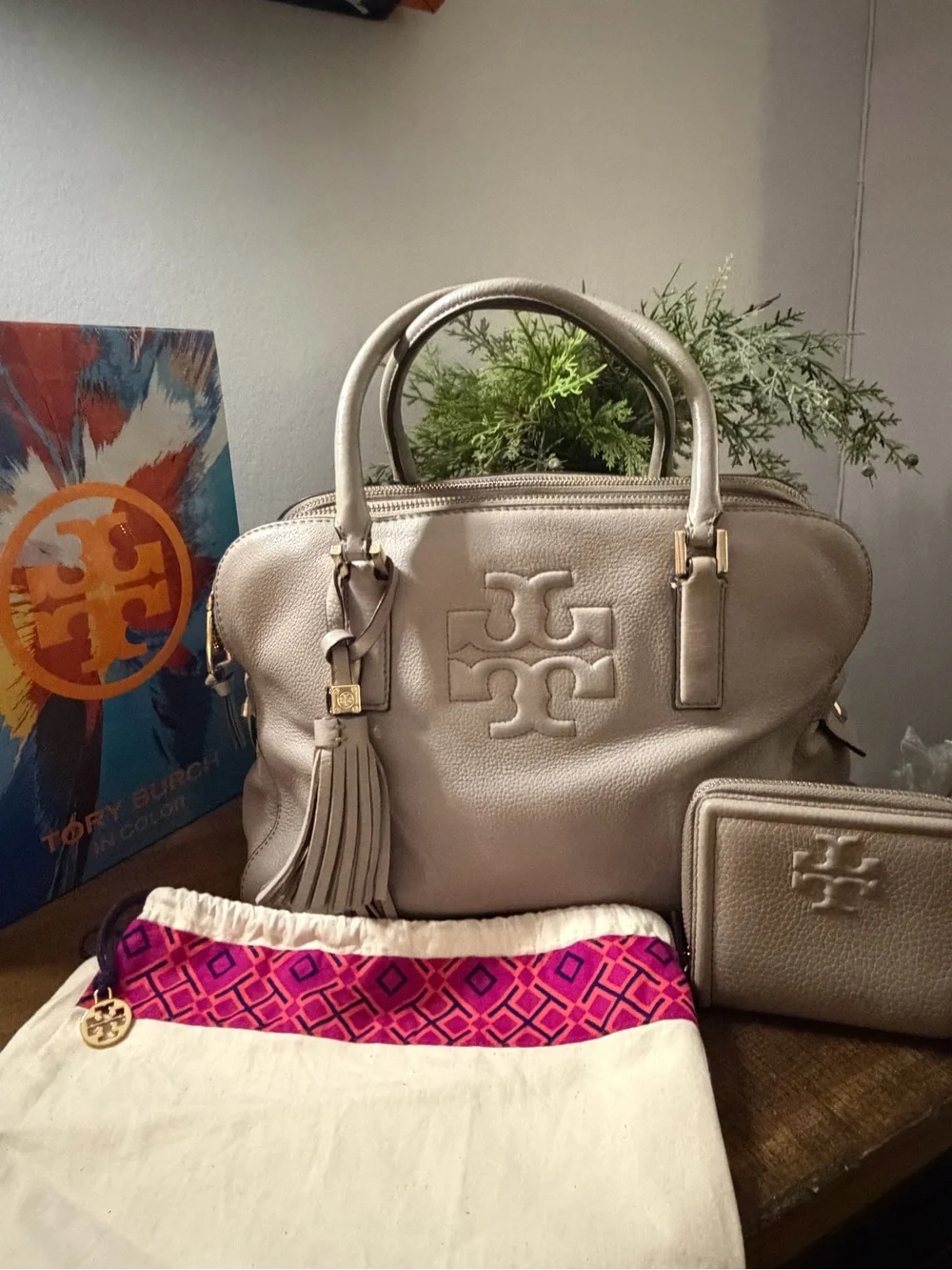 Tory Burch Thea Triple Zip Satchel Bag